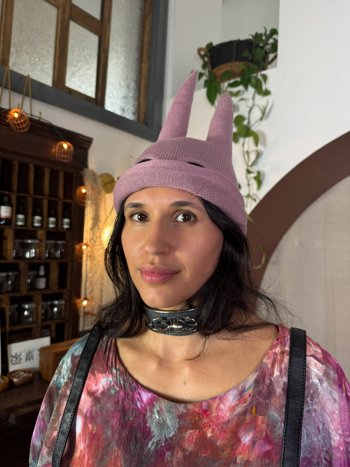 Scarab of Akasha Metal and Leather Goddess Choker