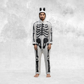 Linen Skeleton Onesie - White