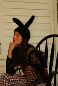 Bunny Mask Cotton Balaclava - Black